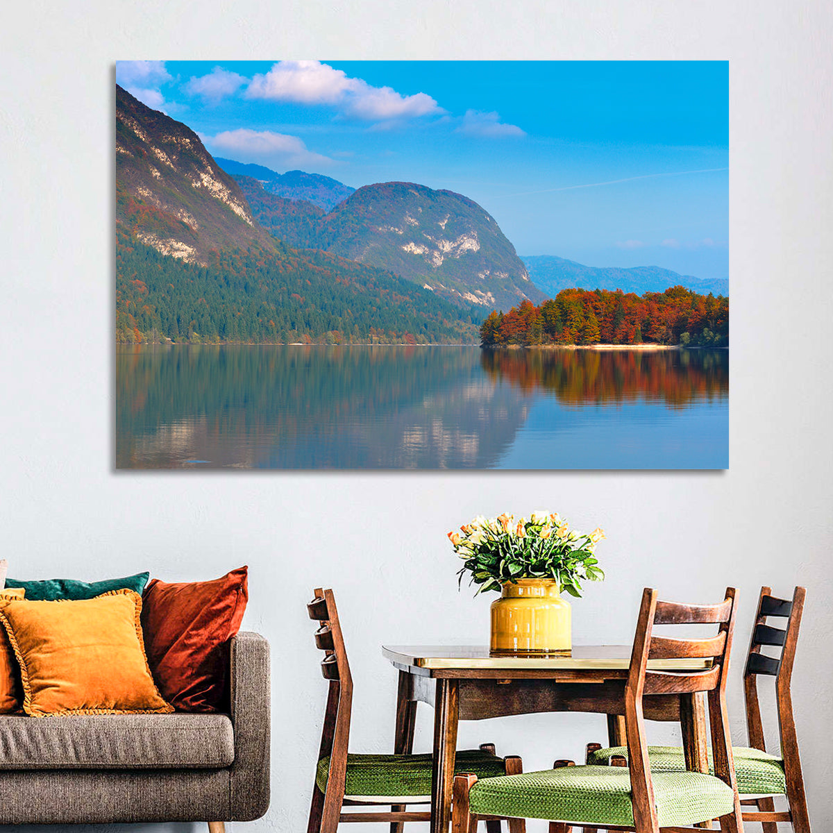 Lake Bohinj Autumn Reflection Wall Art