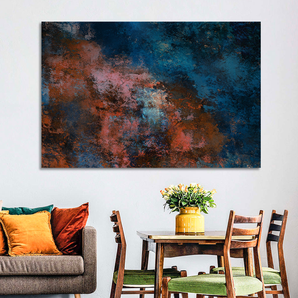 Blue to Rust Color Field Wall Art
