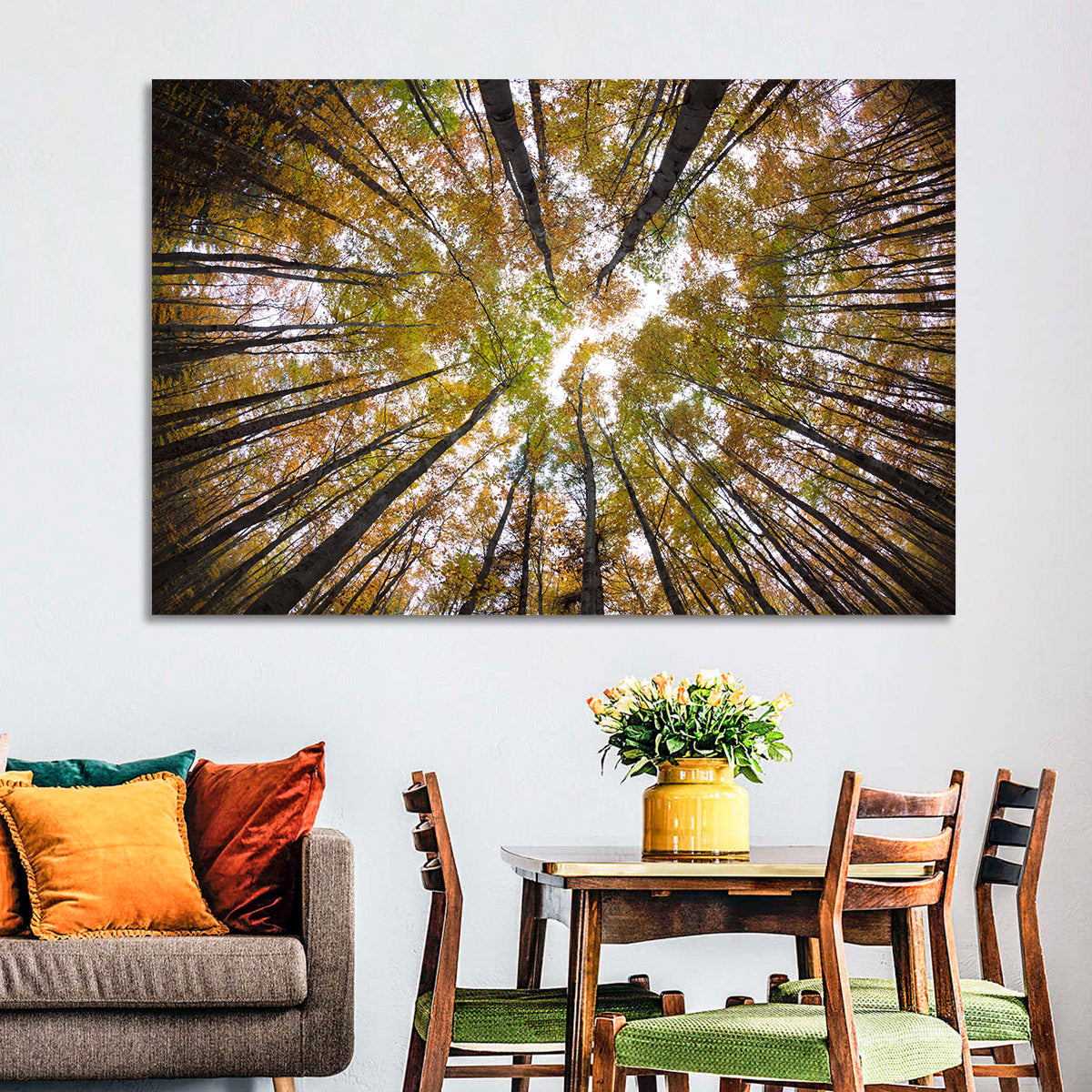 Autumn Forest Canopy Looking Up Wall Art