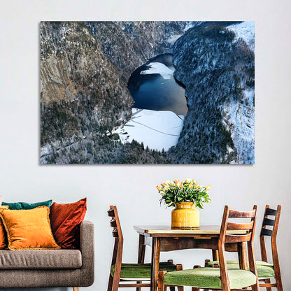 Toplitz Lake Winter Aerial Wall Art