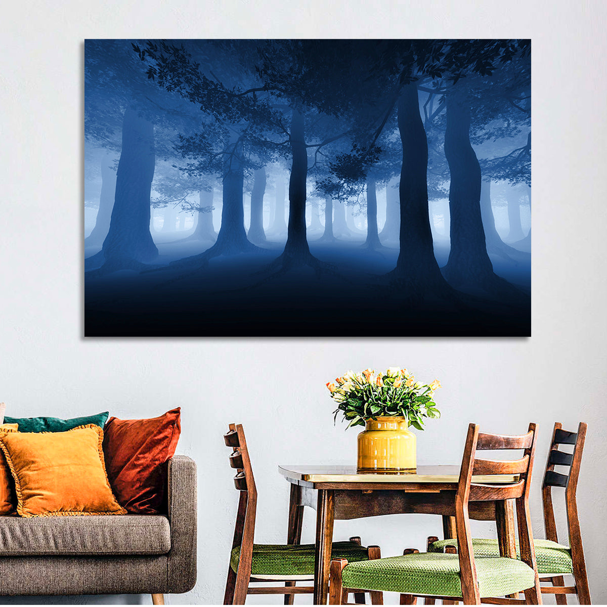 Midnight Blue Forest Wall Art