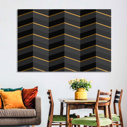 Black Stripes with Gold Accents Wall Art