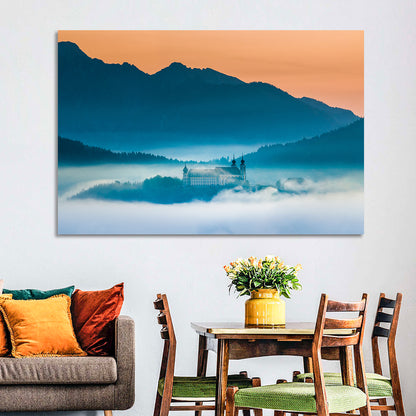 Benediktbeuern Abbey in Morning Fog Wall Art