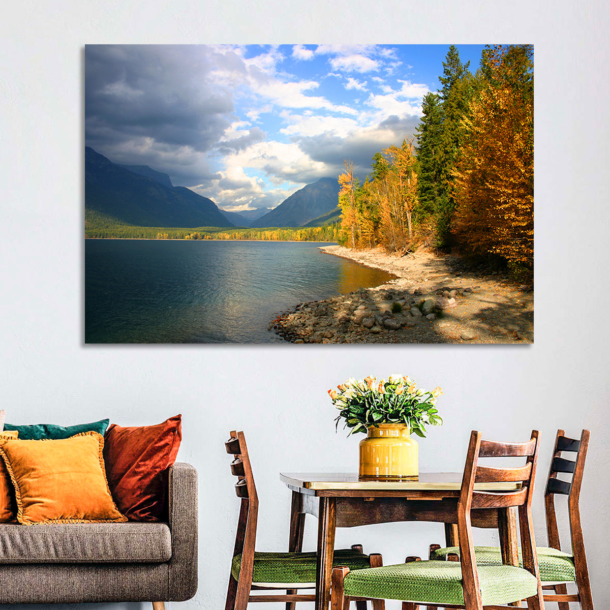 Lake Mcdonald Autumn Shoreline Wall Art