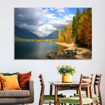 Lake Mcdonald Autumn Shoreline Wall Art
