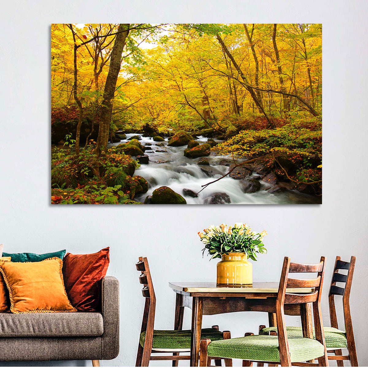 Oirase River Wall Art in a room, landscape