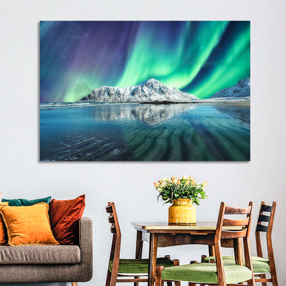 Aurora Over Skagsanden Beach Wall Art