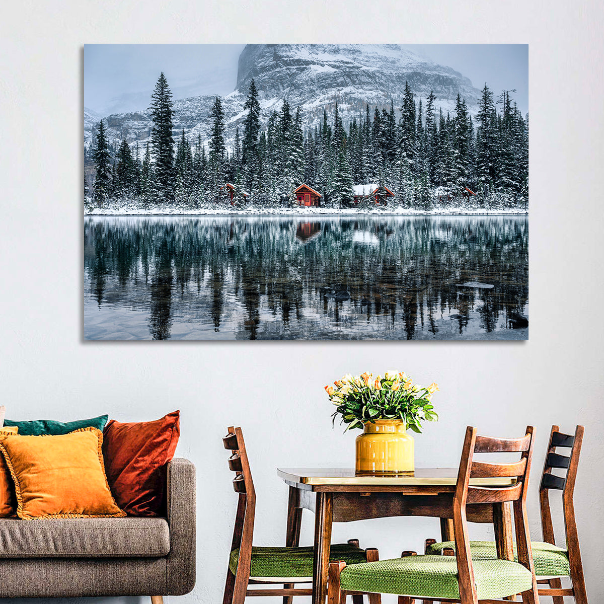 Lake O Hara Winter Reflection Wall Art