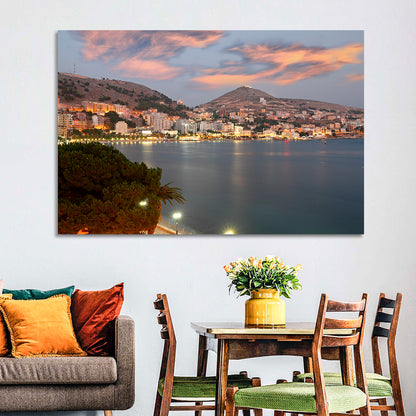 Sarandë Bay at Dusk Wall Art