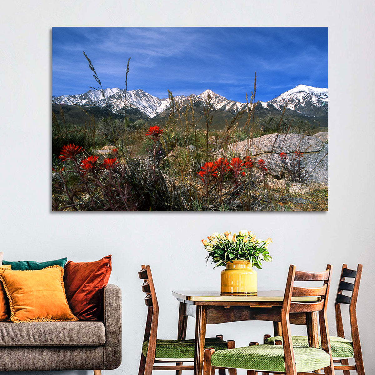 Sierra Nevada Wildflower Vista Wall Art in a room, landscape