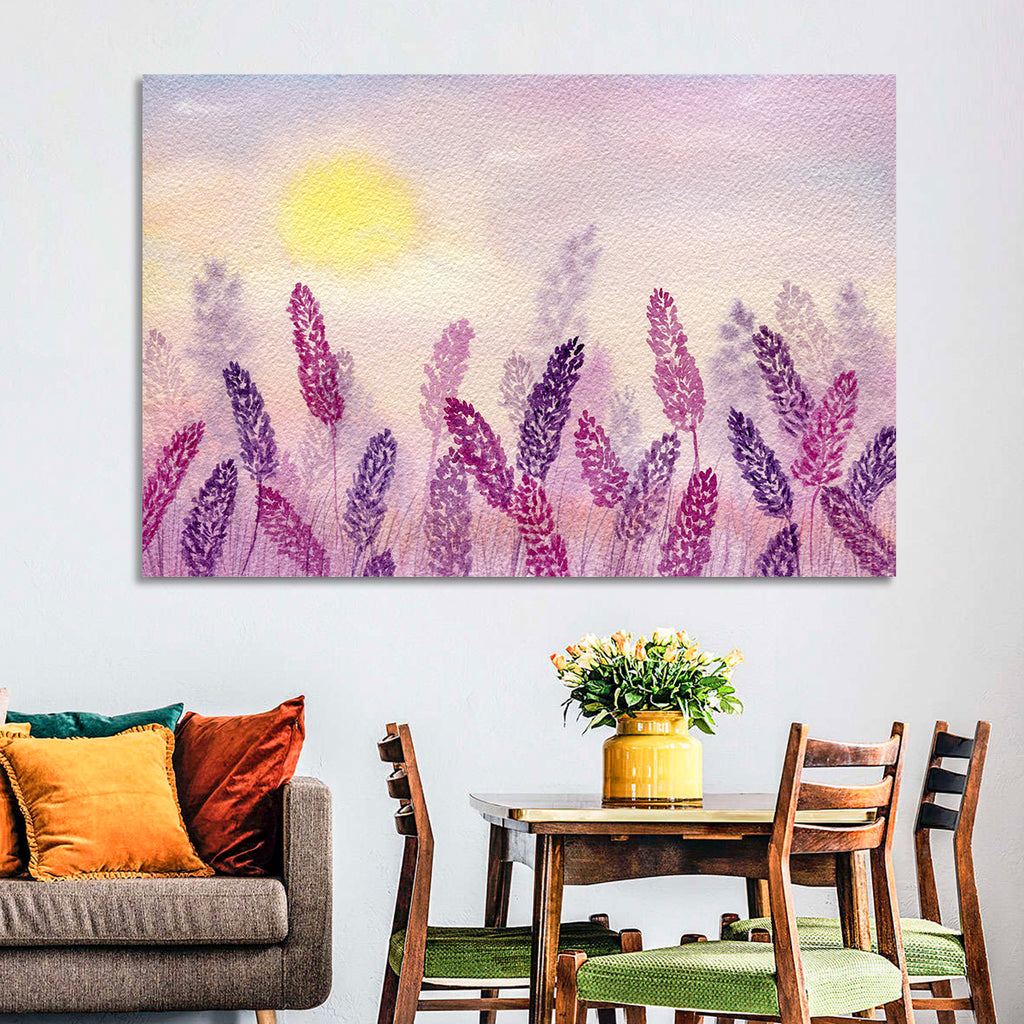 Sunlit Lavender Field Wall Art