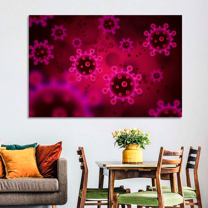 Microscopic Virus Particle Study Wall Art