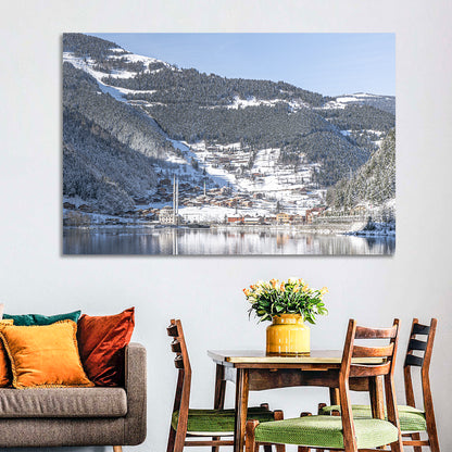 Uzungöl Winter Lake Reflection Wall Art