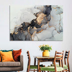 Black Fire Marble Abstract Wall Art