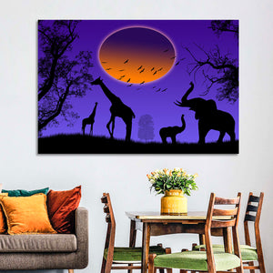 Wild Animals Silhouette Wall Art