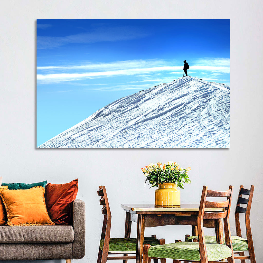 Mountaineer Summit Silhouette Wall Art