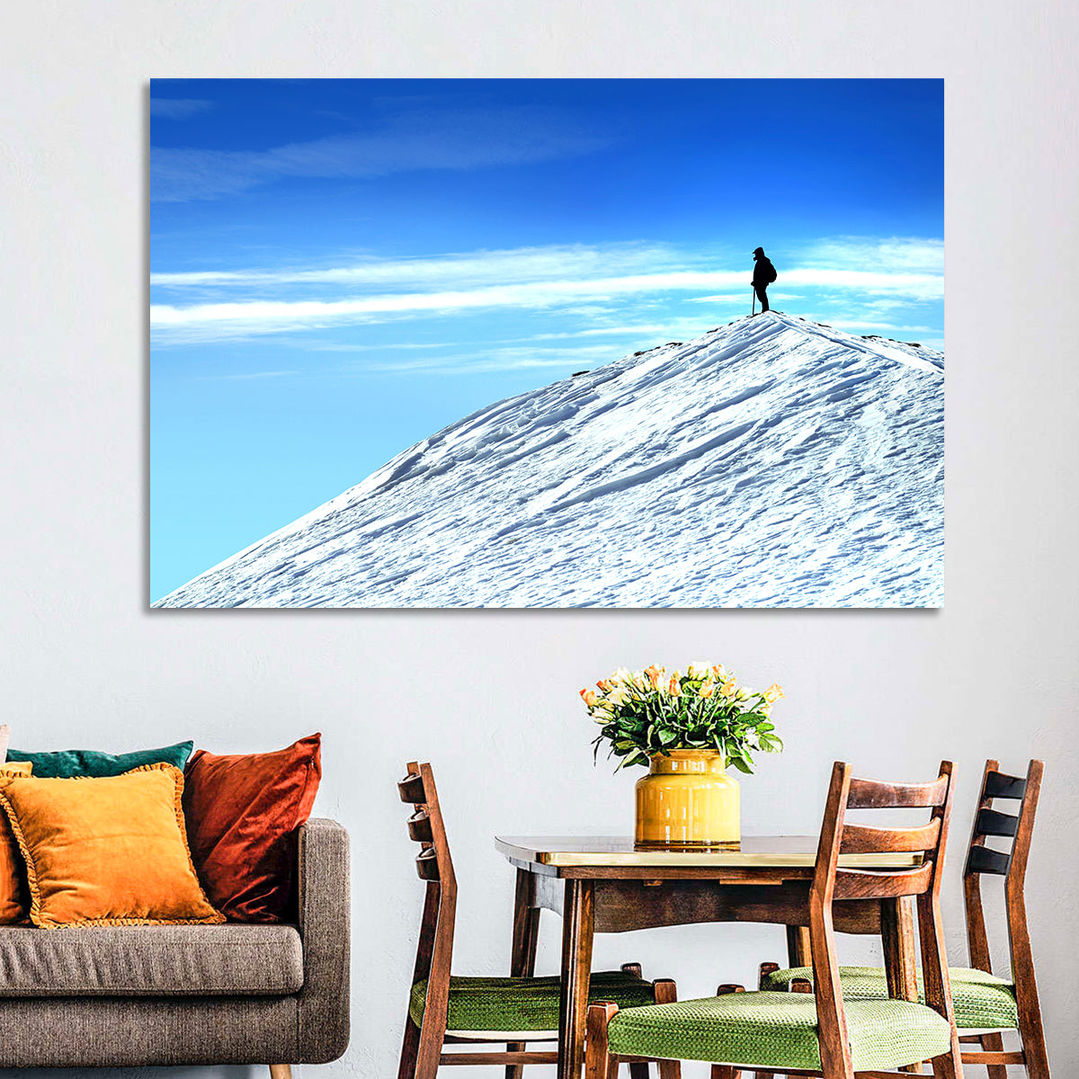 Mountaineer Summit Silhouette Wall Art