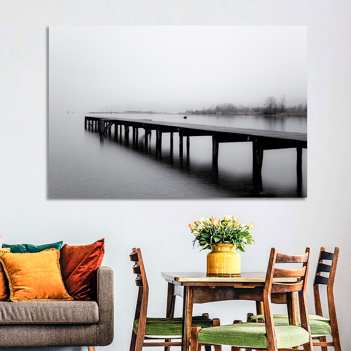 Misty Lake Jetty Wall Art