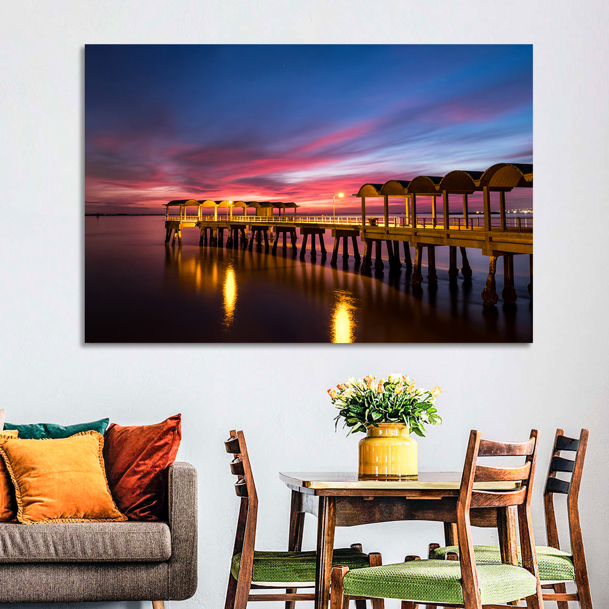 Twilight on Jekyll Island Pier Wall Art