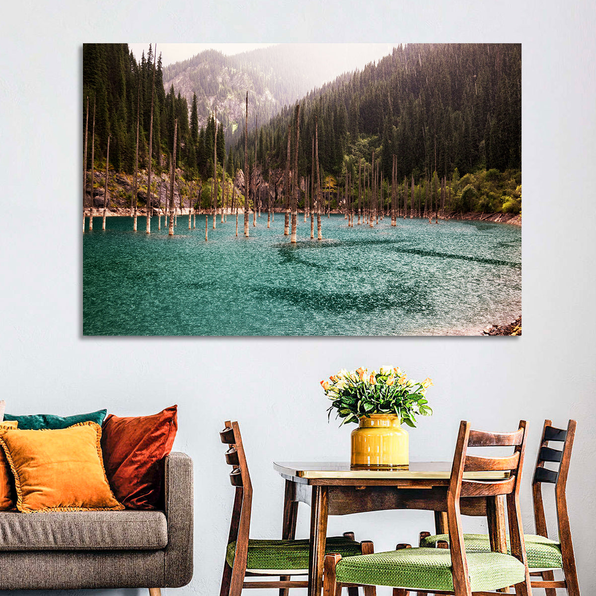 Kaindy Lake Submerged Spruces Wall Art