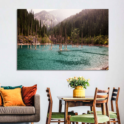 Kaindy Lake Submerged Spruces Wall Art