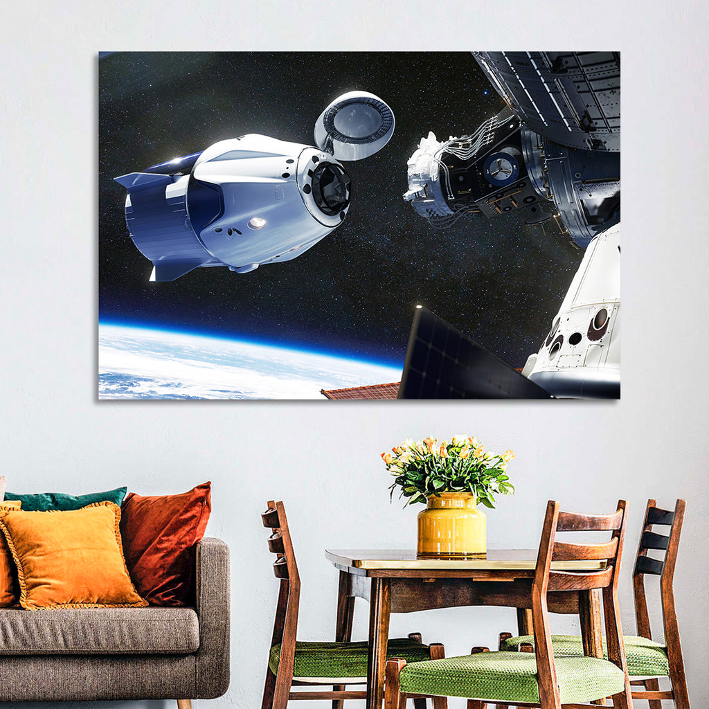 Crew Dragon Docking with Iss Wall Art