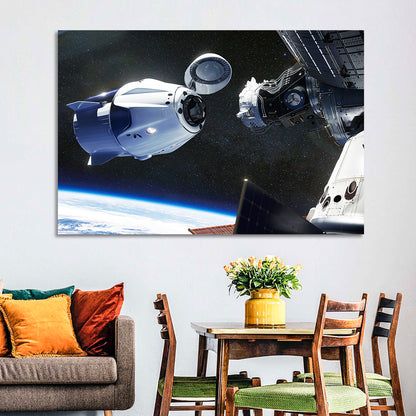 Crew Dragon Docking to ISS Wall Art