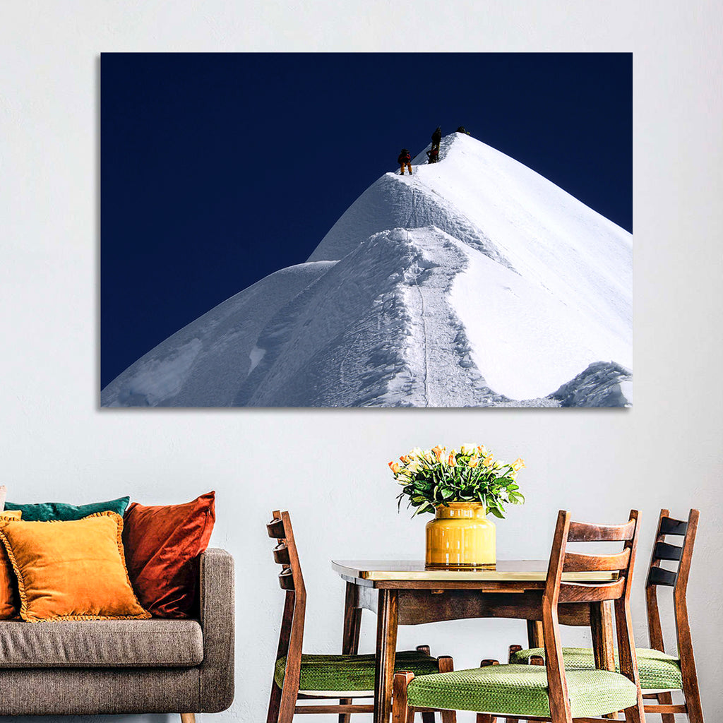 Climbers on a Snowy Himalayan Peak Wall Art