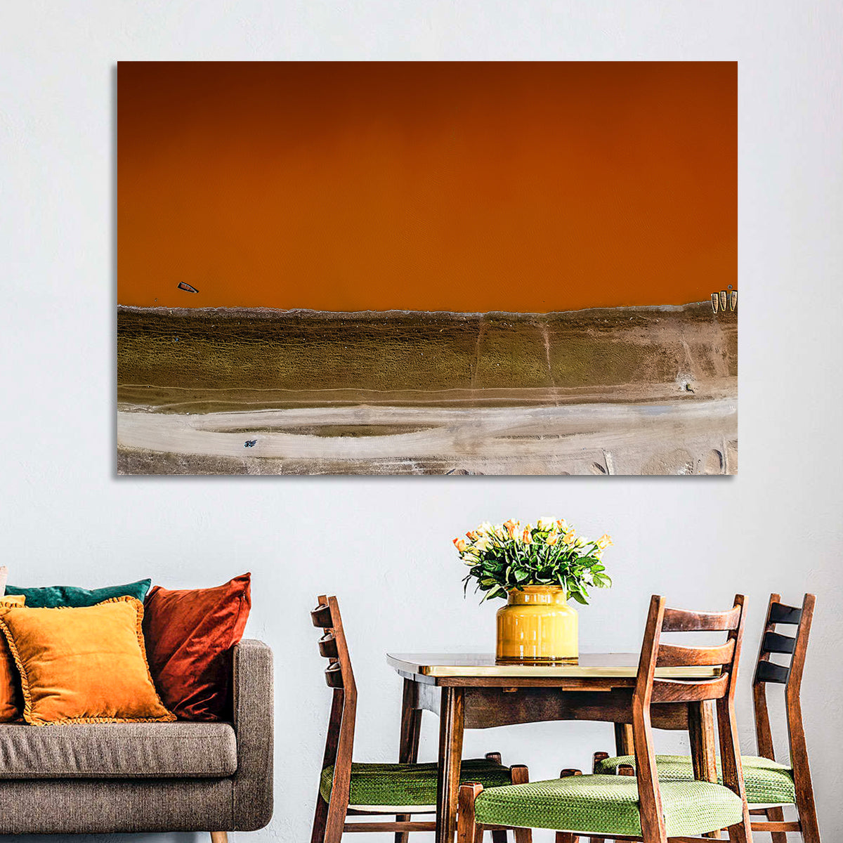Lake Retba Aerial View Wall Art