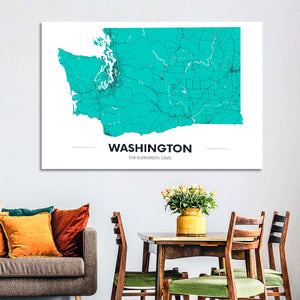 Washington State Map Wall Art