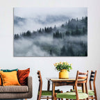 Misty Mountain Pine Forest Wall Art