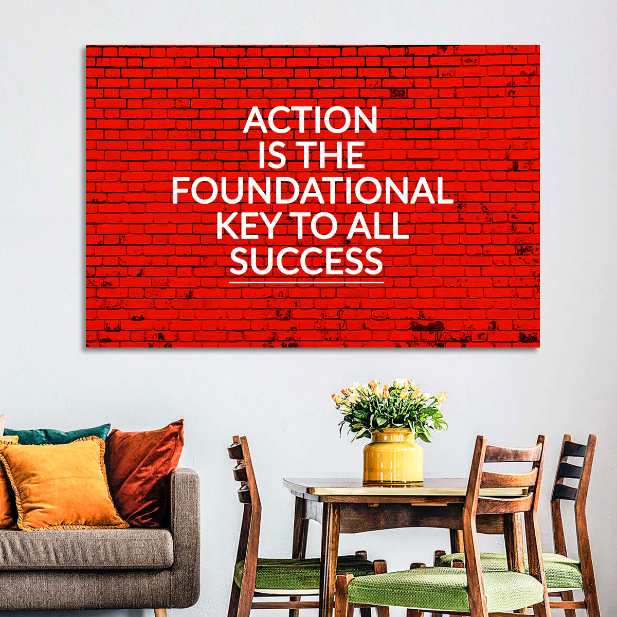 Key to Success on Red Brick Wall Art