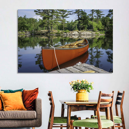 Orange Canoe on Ontario Lake Wall Art