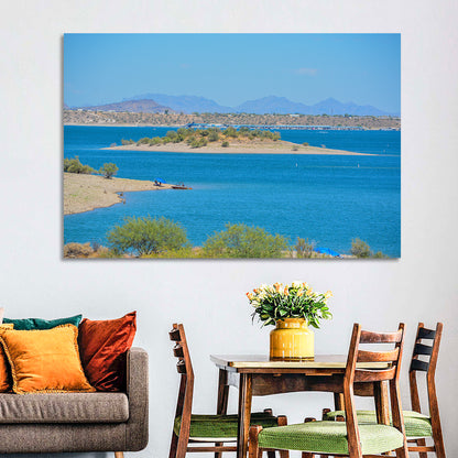 Lake Pleasant Shoreline with Boat Wall Art