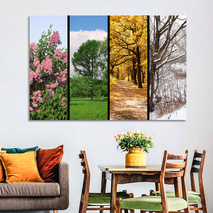 Four Seasons Tree Collage Wall Art