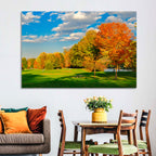 Autumn Trees and Lakeside Lawn Wall Art