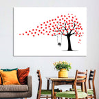 Heart Leaf Tree Silhouette Wall Art
