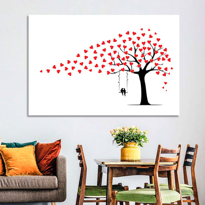 Heart Leaf Tree Silhouette Wall Art