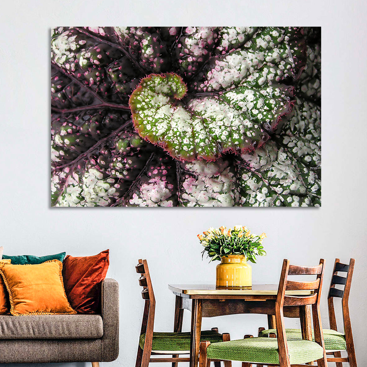 Begonia Leaf Spiral Geometry Wall Art
