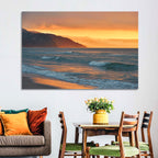 Cliffside Sunset Over Ocean Wall Art
