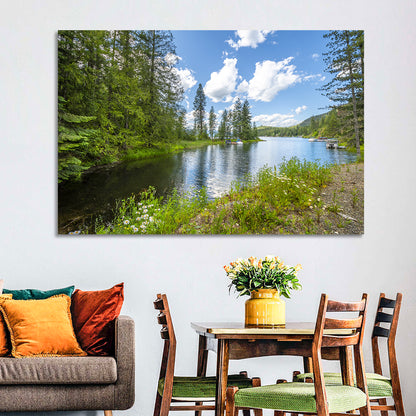 Lake Pend Oreille Wildflower View Wall Art