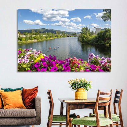Sand Creek River with Petunias Wall Art