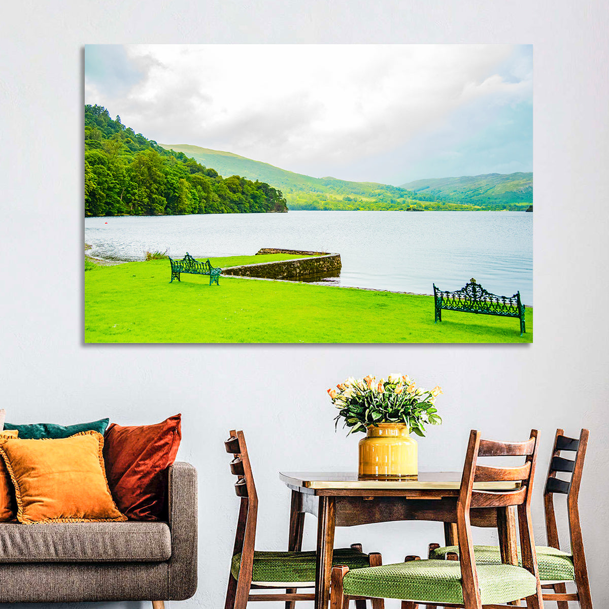Ullswater Lakeside Benches Wall Art