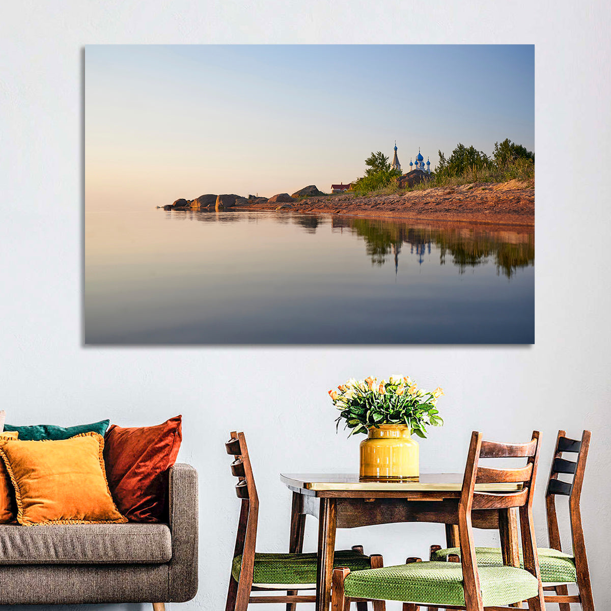 Lake Peipus Sunset with Blue Domes Wall Art