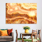 Golden Agate Stone Abstract Wall Art