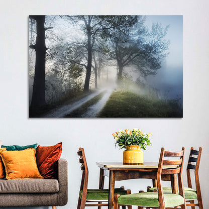 Foggy Forest Pathway Wall Art