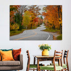 Winding Autumn Highway Wall Art