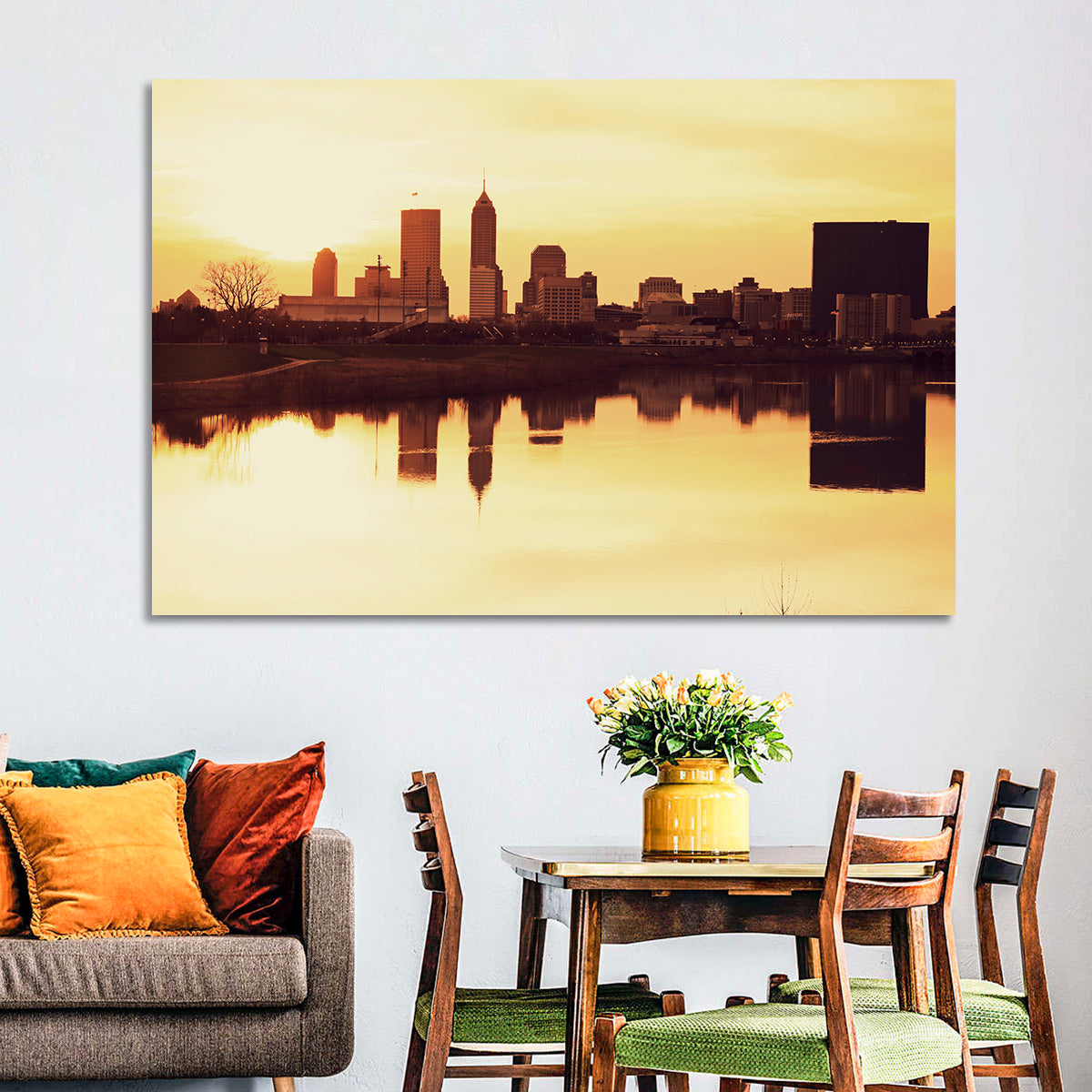 Indianapolis Golden Hour Skyline Wall Art