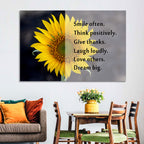Sunflower Smile Typography Wall Art
