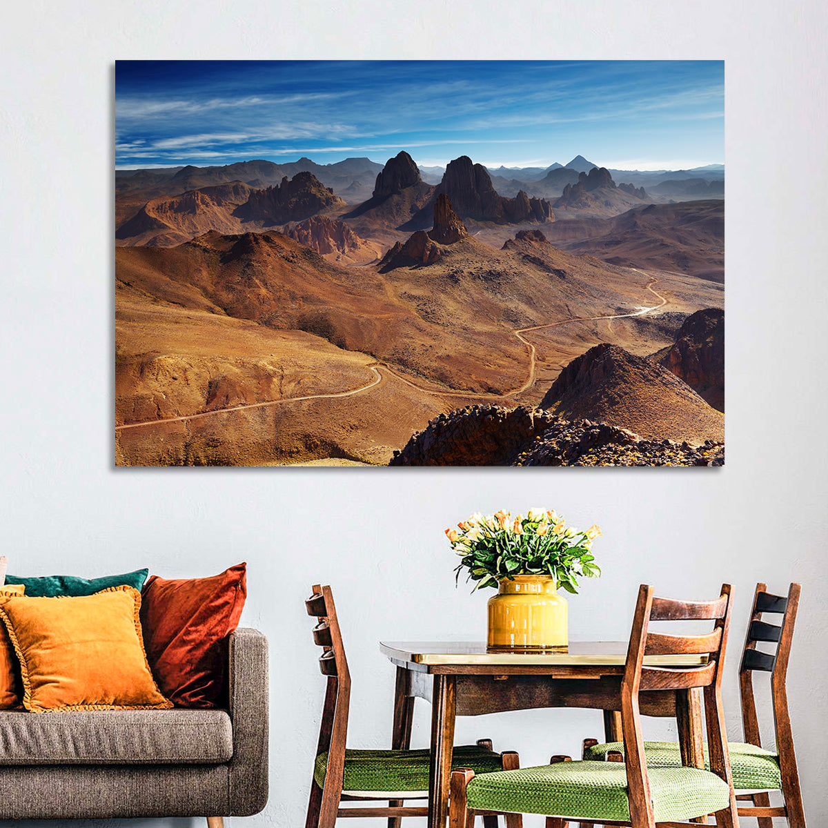 Hoggar Mountain Road Wall Art in a room, landscape
